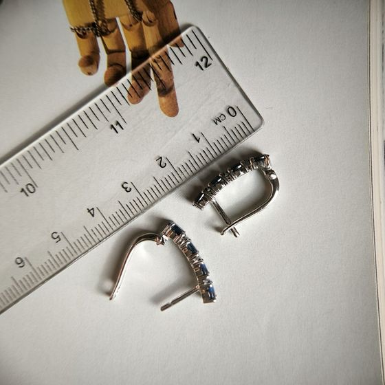 Серебряные серьги с сапфиром 2.433ct