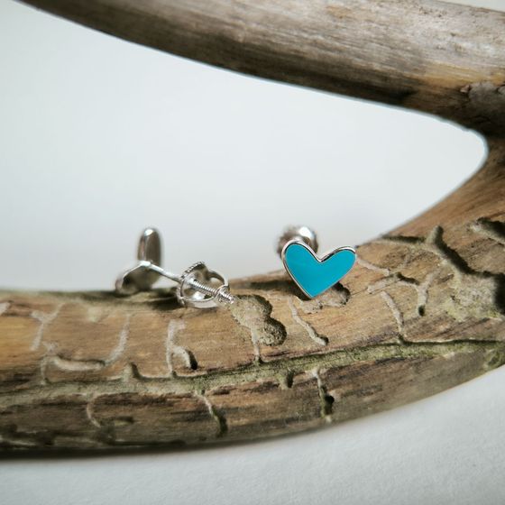 Серебряные серьги с емаллю