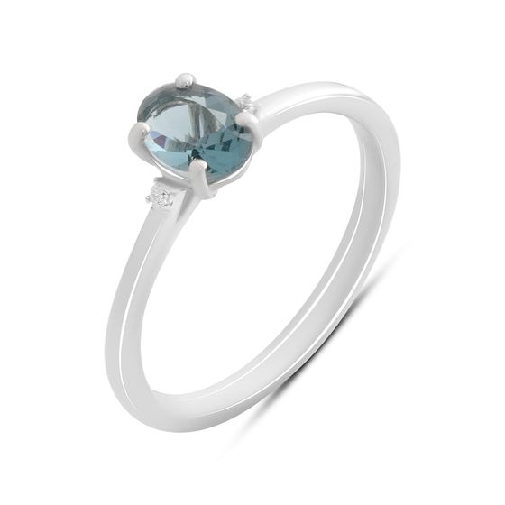 Серебряное кольцо с топазом Лондон Блю 0.588ct