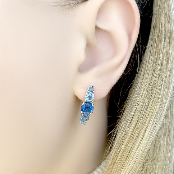 Серебряные серьги с танзанитом nano 2.848ct