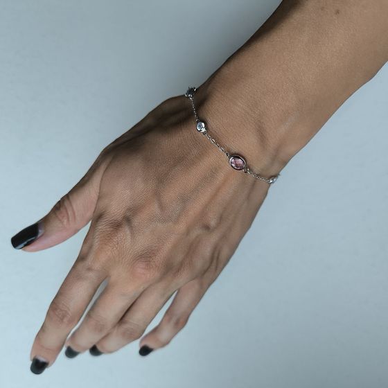 Серебряный браслет с фианитами