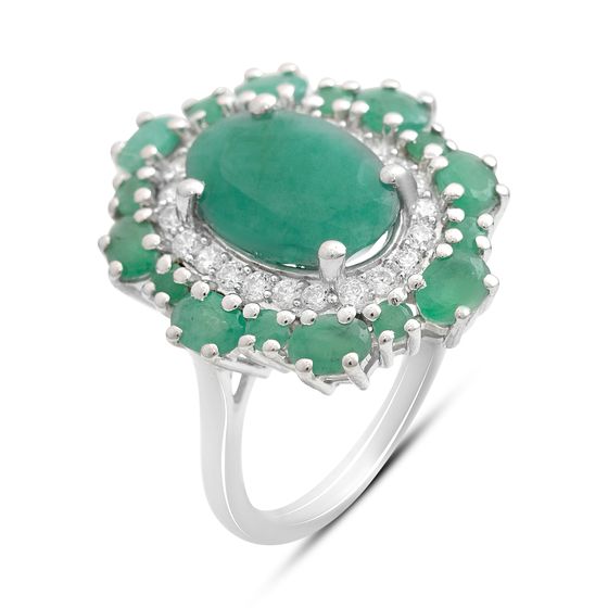 Серебряное кольцо с изумрудом 5.565ct