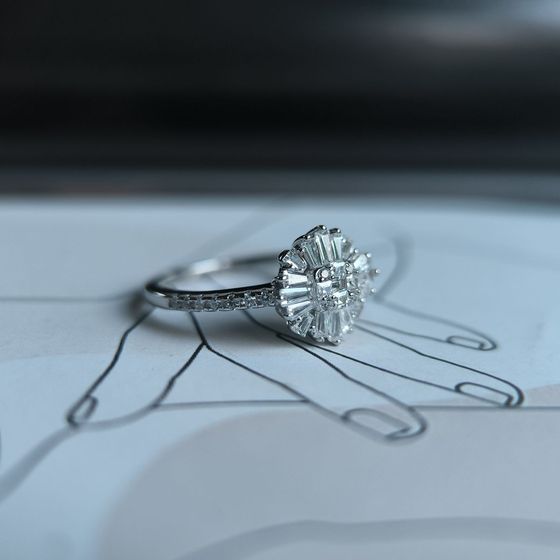 Серебряное кольцо с фианитами