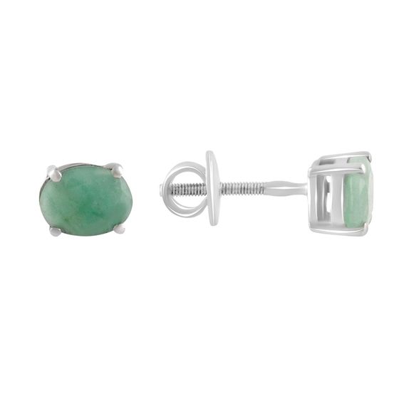 Серебряные серьги с изумрудом 2.175ct