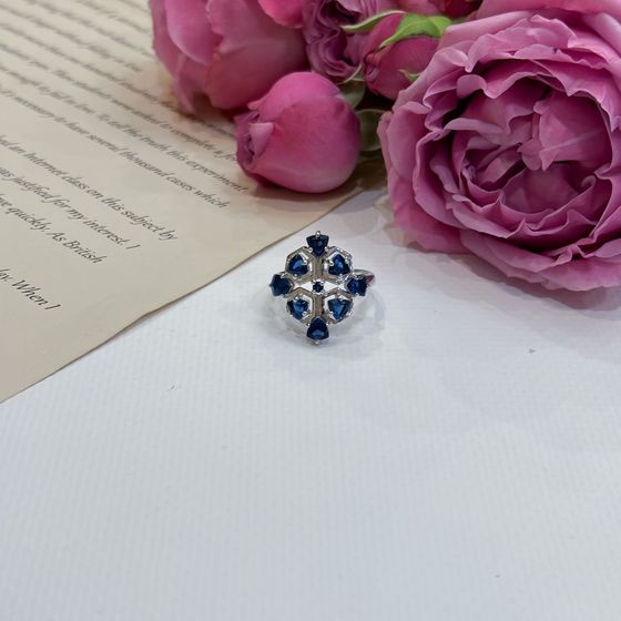 Серебряное кольцо с сапфиром nano 1.578ct