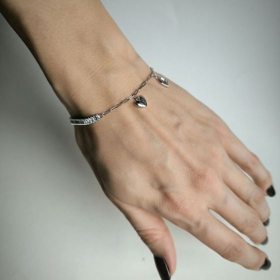 Серебряный браслет с фианитами