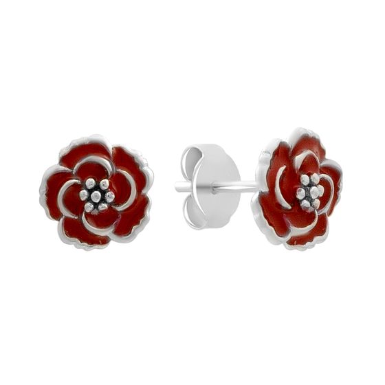 Серебряные серьги с емаллю