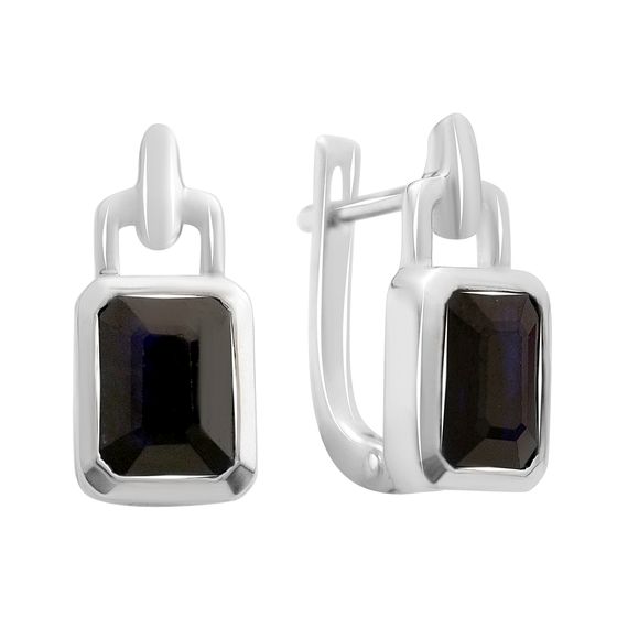 Серебряные серьги с сапфиром 3.4ct