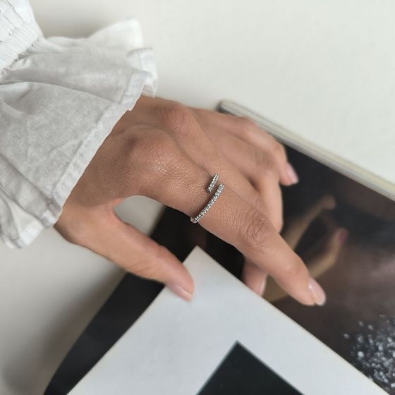 Серебряное кольцо с фианитами