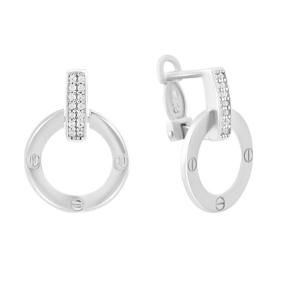 Серебряные серьги с фианитами