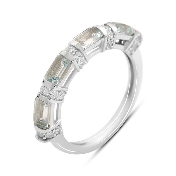 Серебряное кольцо с топазом 2.27ct, фианитами