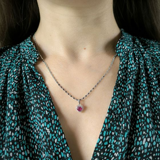 Серебряная подвеска с рубином 1.337ct