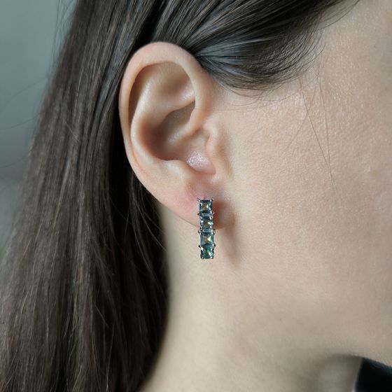 Серебряные серьги с мистик топазом 1.8ct