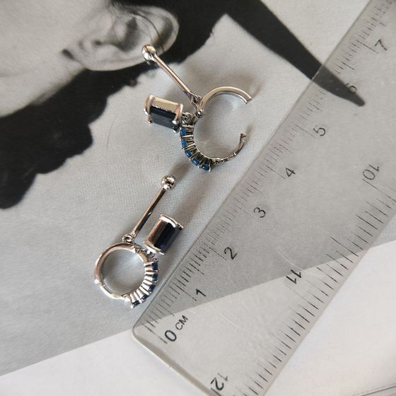 Серебряные серьги с сапфиром nano 2.35ct