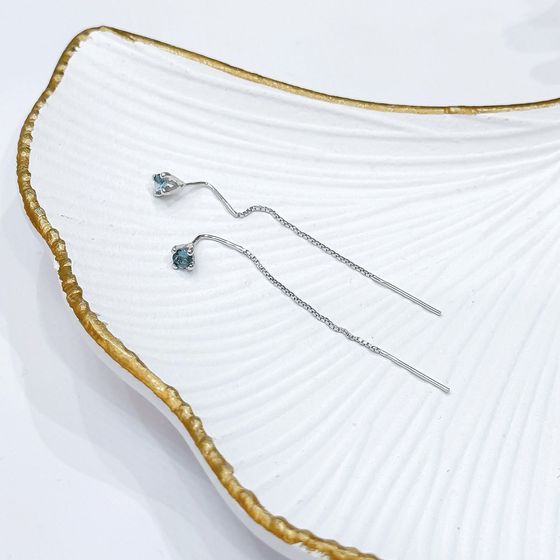 Серебряные серьги с топазом Лондон Блю 0.376ct