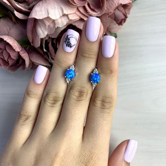 Серебряные серьги с опалом 1.527ct