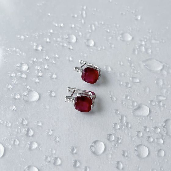 Серебряные серьги с рубином 8.37ct