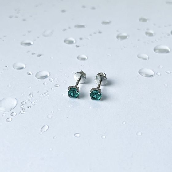 Серебряные серьги с аквамарином nano