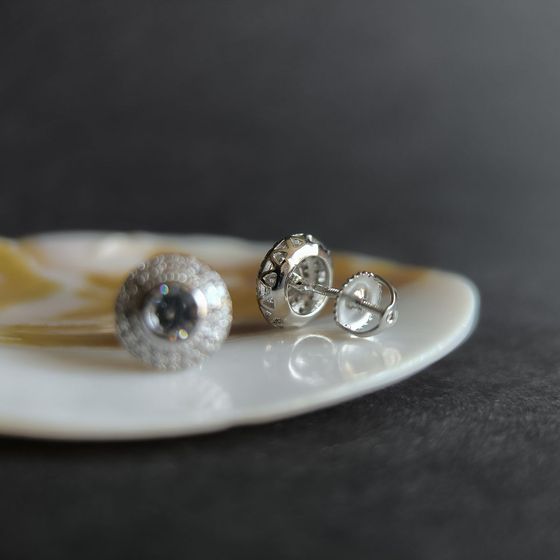 Серебряные серьги с фианитами