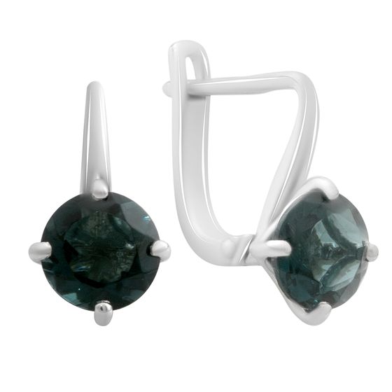 Серебряные серьги с топазом Лондон Блю