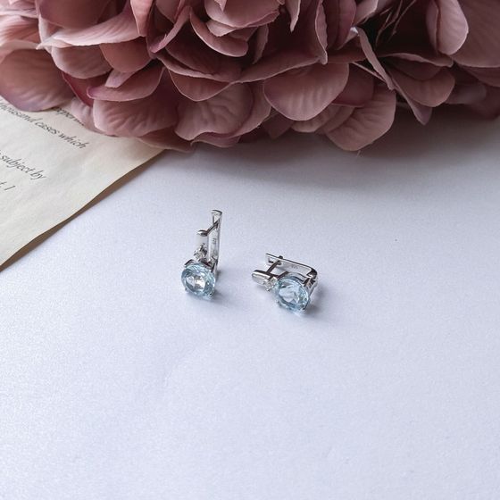 Серебряные серьги с топазом 4.323ct