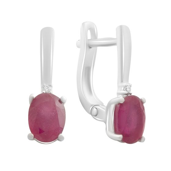 Серебряные серьги с рубином 2.313ct