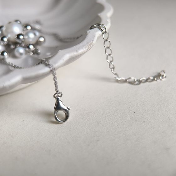 Серебряное колье с жемчугом