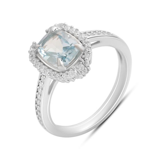 Серебряные серьги с топазом 4.307ct, фианитами