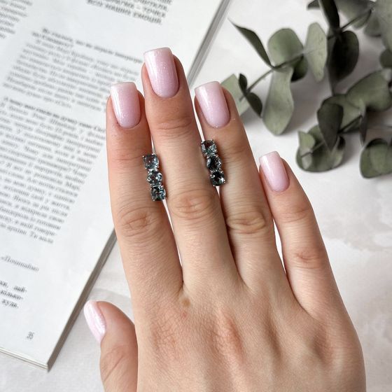 Серебряные серьги с топазом Лондон Блю 2.957ct