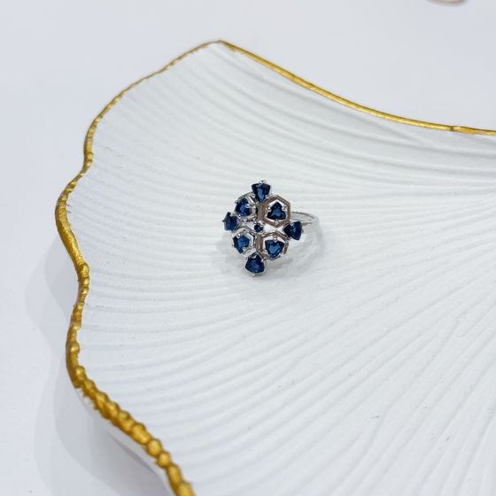 Серебряное кольцо с сапфиром nano 1.578ct