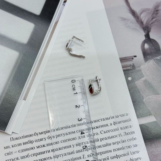 Серебряные серьги с емаллю