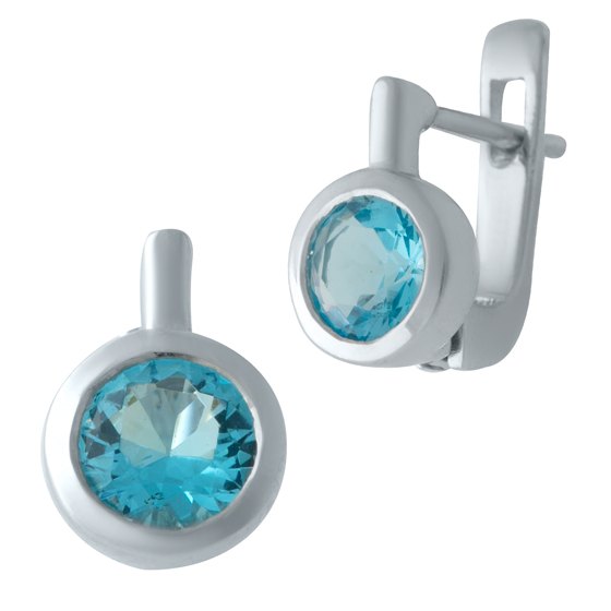 Серебряные серьги с аквамарином nano 1.513ct