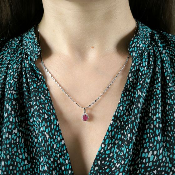 Серебряная подвеска с рубином 1.253ct