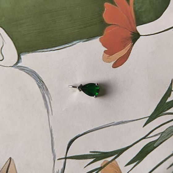 Серебряная подвеска с изумрудом nano 0.605ct