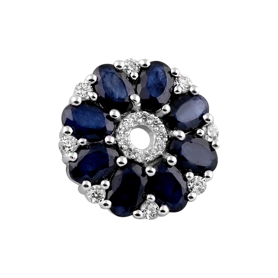 Серебряная брошка с сапфиром 5.341ct