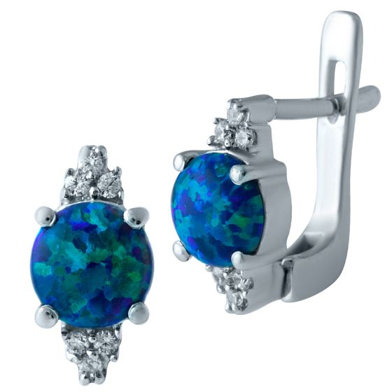 Серебряные серьги с опалом 1.527ct