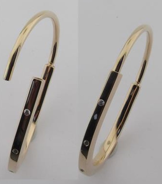 Золотой браслет с фианитами 0.12ct