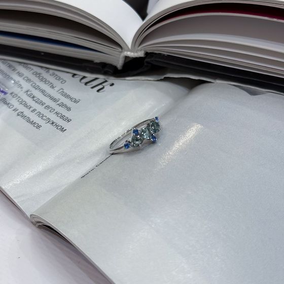 Серебряное кольцо с топазом Лондон Блю 0.733ct, топазом