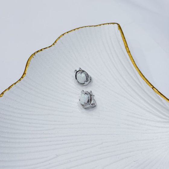 Серебряные серьги с опалом 1.567ct