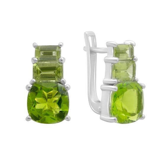 Серебряные серьги с хризолітом