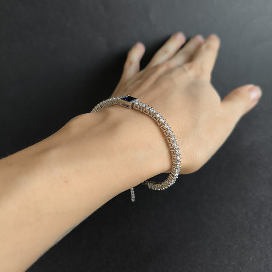 Серебряный браслет с сапфиром nano 9.25ct