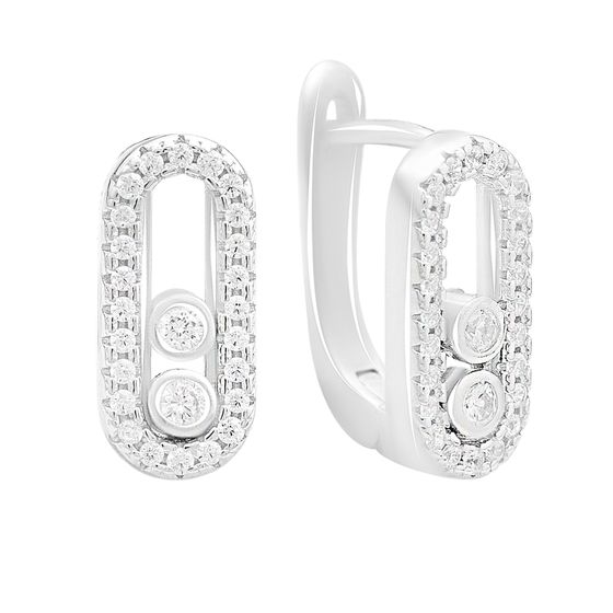 Серебряные серьги с фианитами