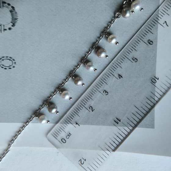 Серебряный браслет с жемчугом