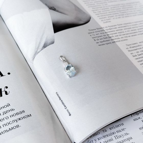 Серебряная подвеска с топазом 3.091ct