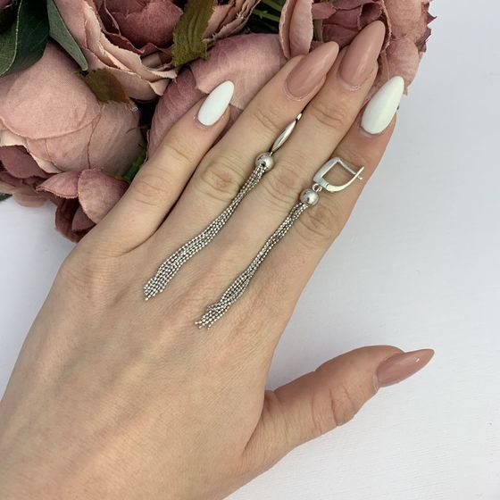 Серебряные серьги без камней