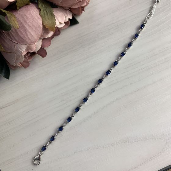 Серебряный браслет с сапфиром nano 4.788ct