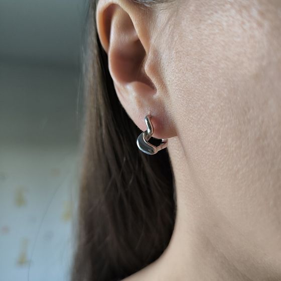 Серебряные серьги без камней