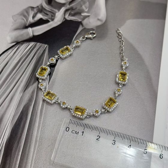 Серебряный браслет с цитрином nano 7.51ct