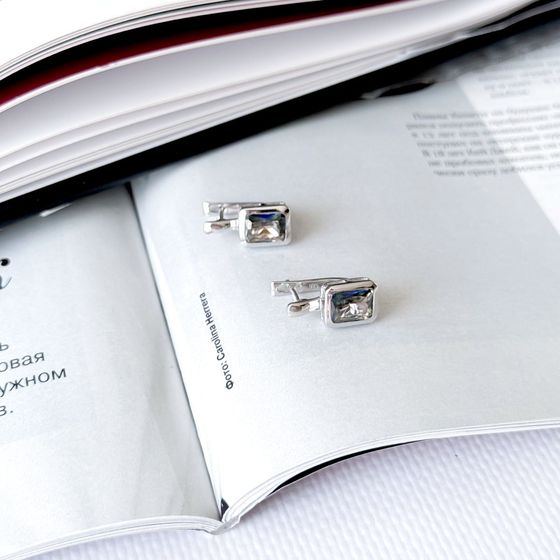 Серебряные серьги с мистик топазом 4.517ct