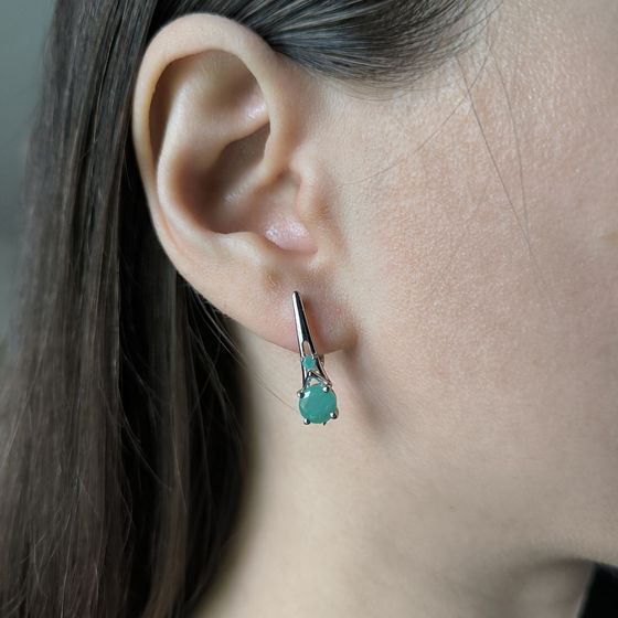 Серебряные серьги с изумрудом 1.632ct